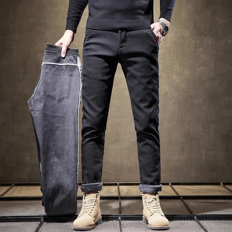 Men's Comfortable Fleece Lined Relaxed Fit Pants - OutfitLondon