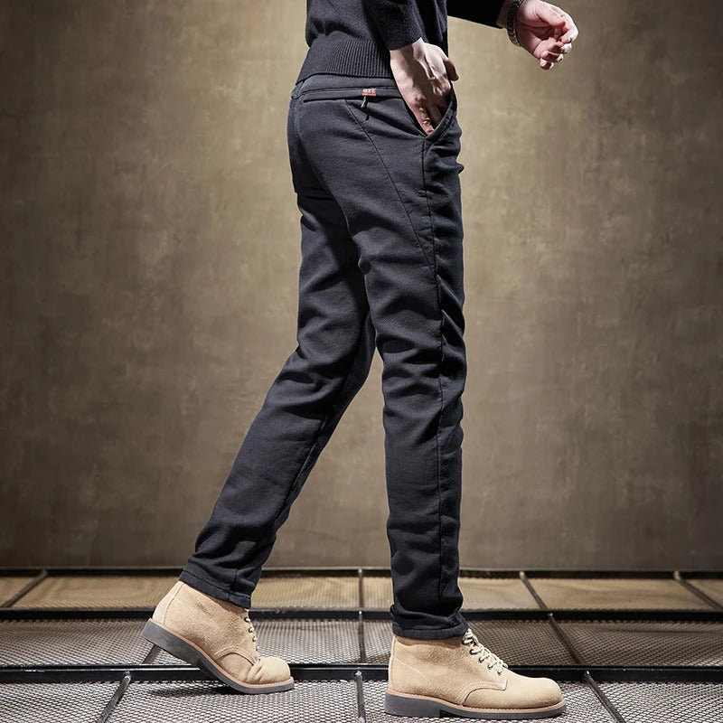 Men's Comfortable Fleece Lined Relaxed Fit Pants