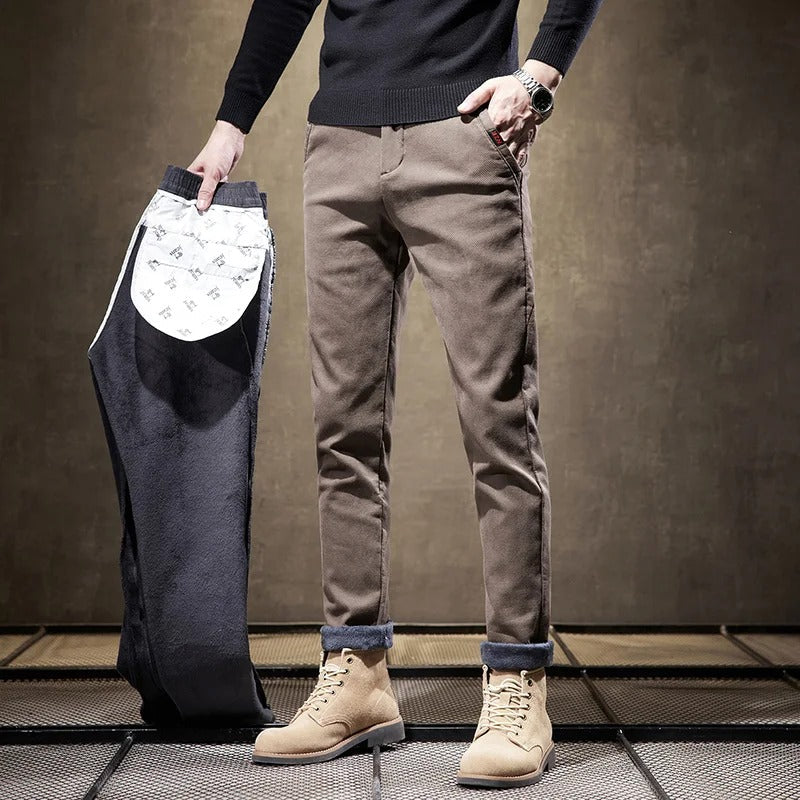 Men's Comfortable Fleece Lined Relaxed Fit Pants