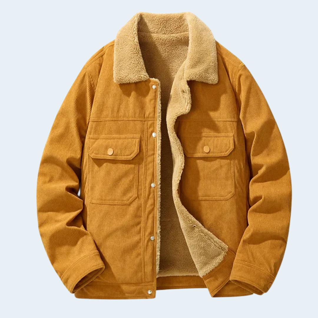 Rugged Mens Corduroy Jacket Warm Outdoor Coat - OutfitLondon