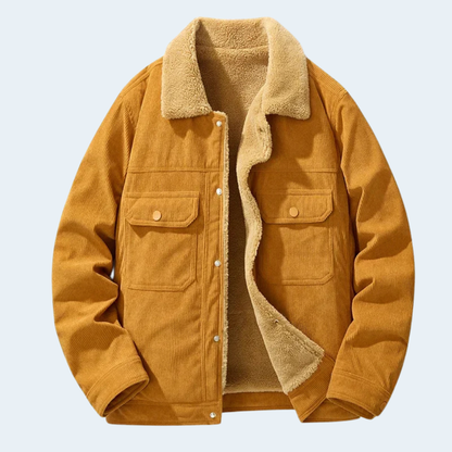 Rugged Mens Corduroy Jacket Warm Outdoor Coat - OutfitLondon