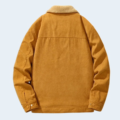 Rugged Mens Corduroy Jacket Warm Outdoor Coat