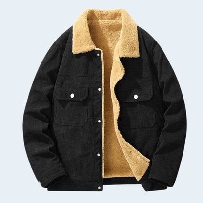Rugged Mens Corduroy Jacket Warm Outdoor Coat