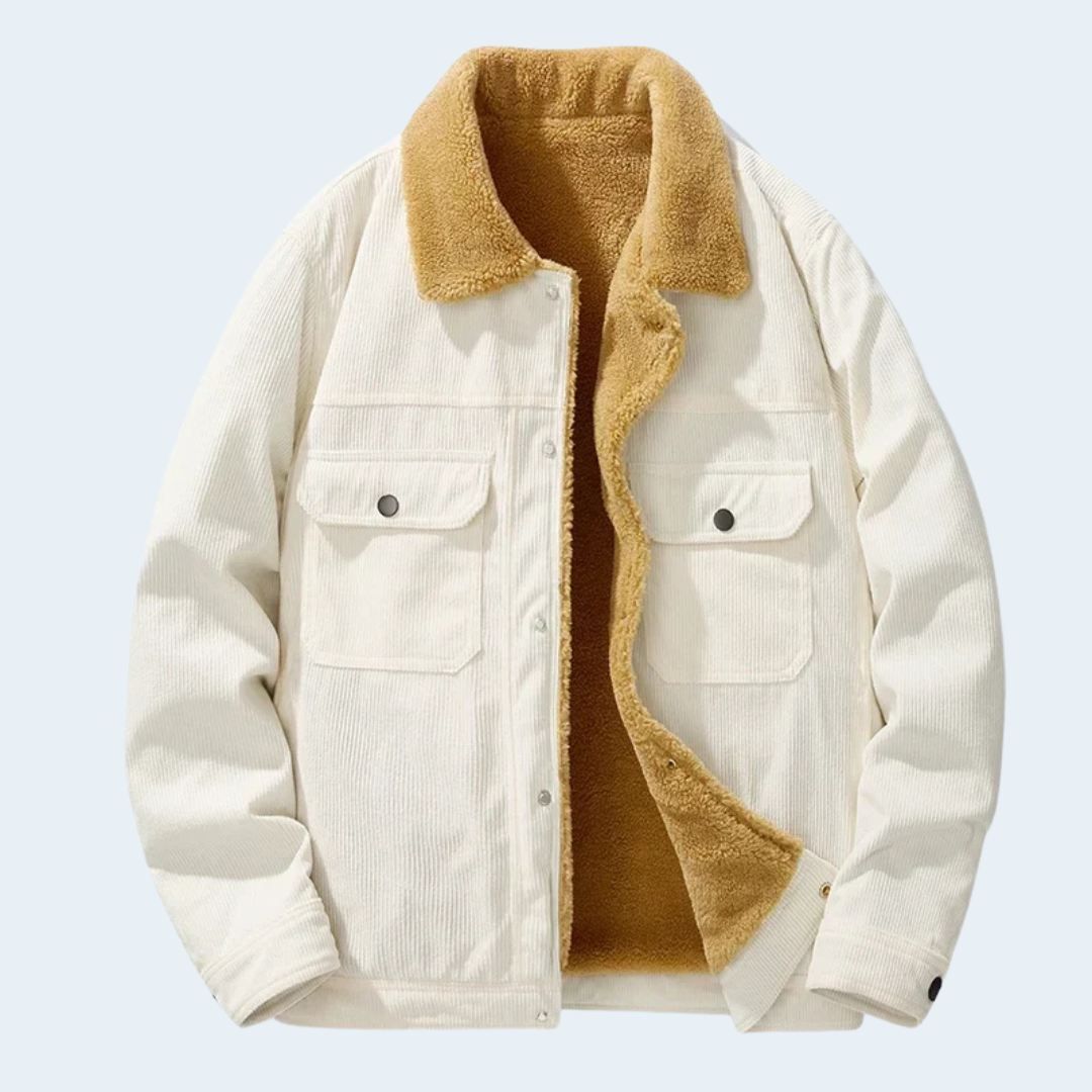 Rugged Mens Corduroy Jacket Warm Outdoor Coat