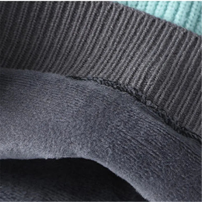Warm Colour Block Crew Neck Sweaters for Men