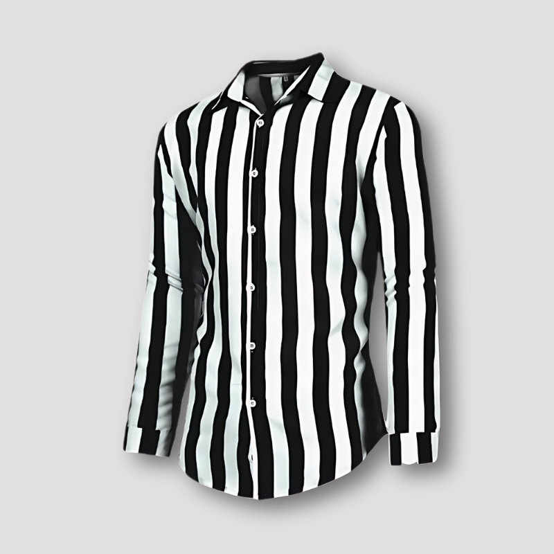 Narrow Cut Classic Stripe Button Down Shirt