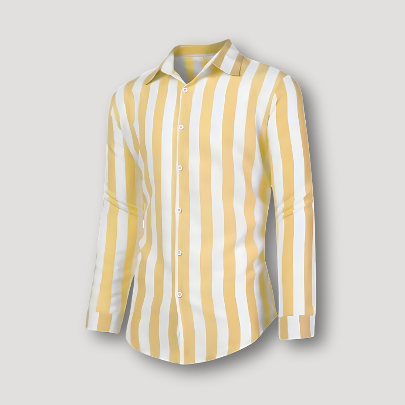 Narrow Cut Classic Stripe Button Down Shirt