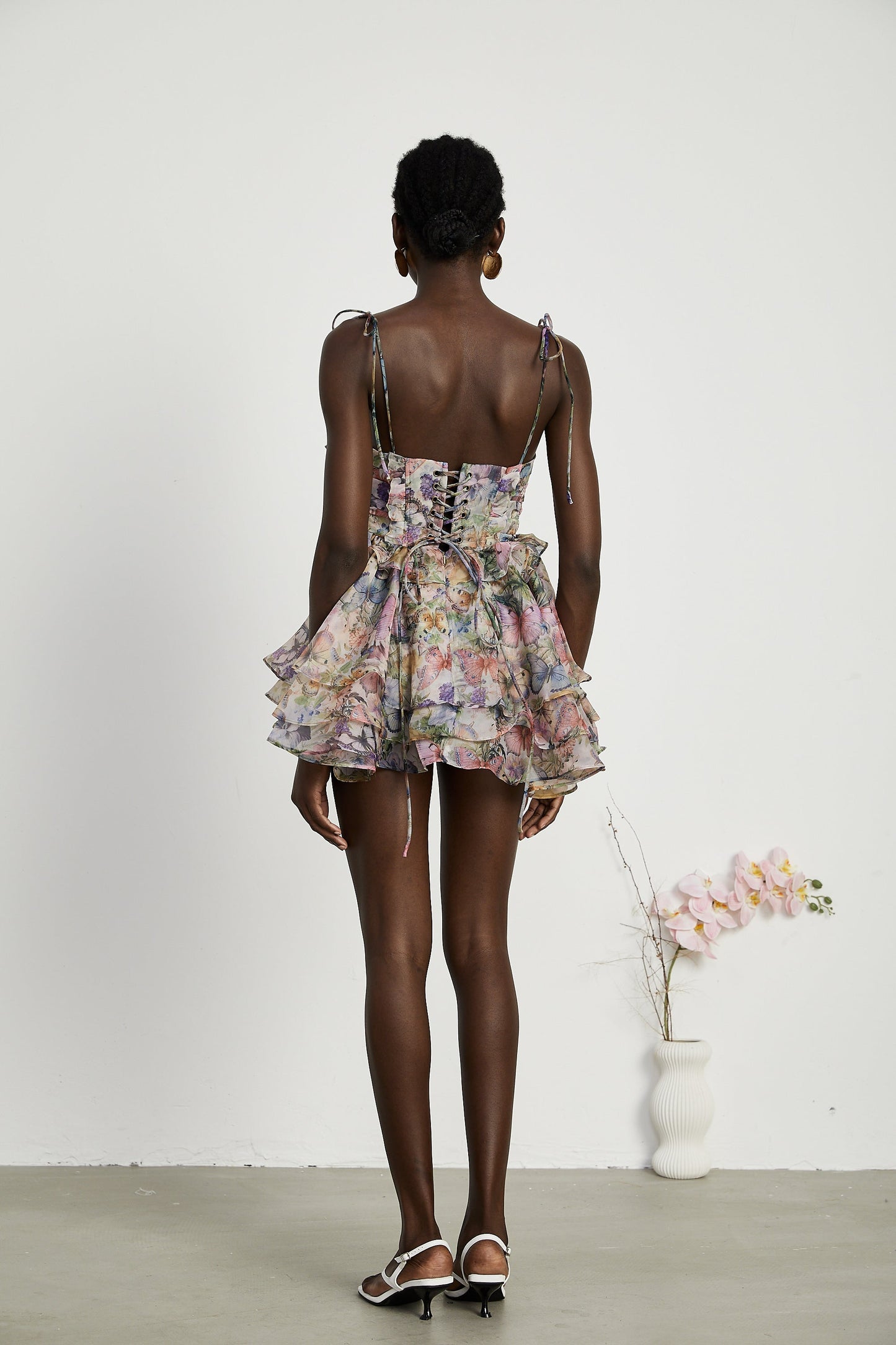 Meredith | Bustier Fit Floral Print Pleated Mini Summer Dress