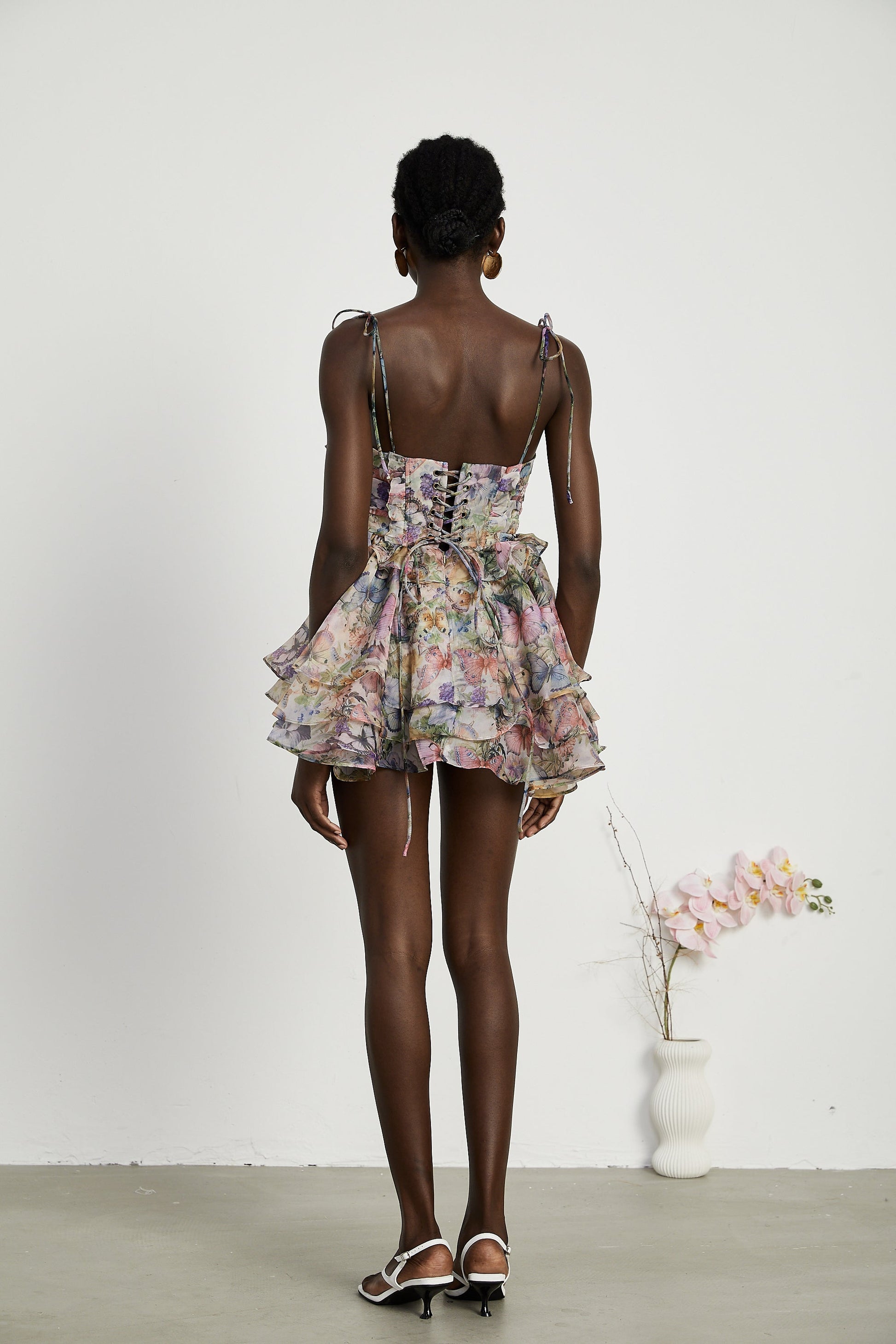 Meredith | Bustier Fit Floral Print Pleated Mini Summer Dress
