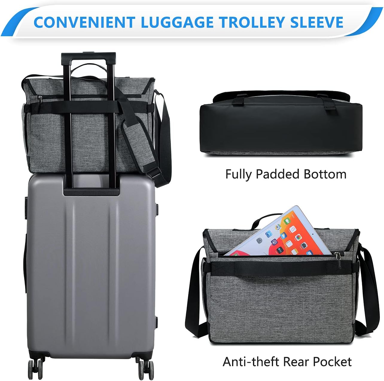 Durable Laptop Crossbody Bag with Adjustable Shoulder Strap
