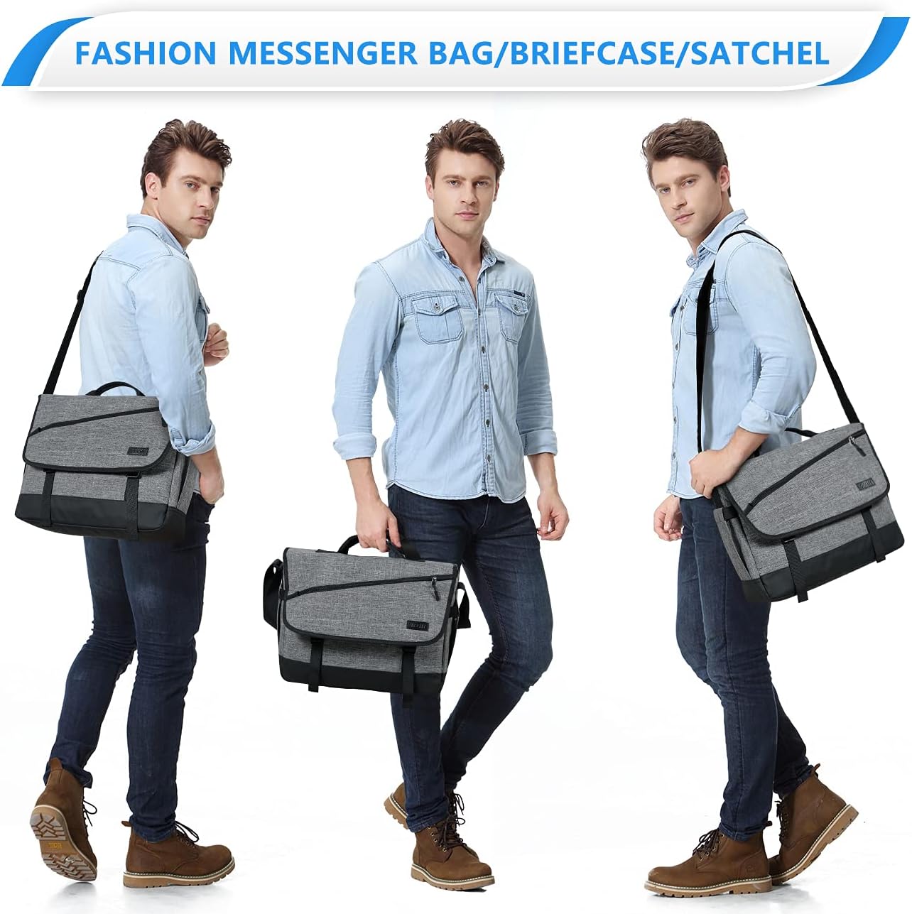 Durable Laptop Crossbody Bag with Adjustable Shoulder Strap