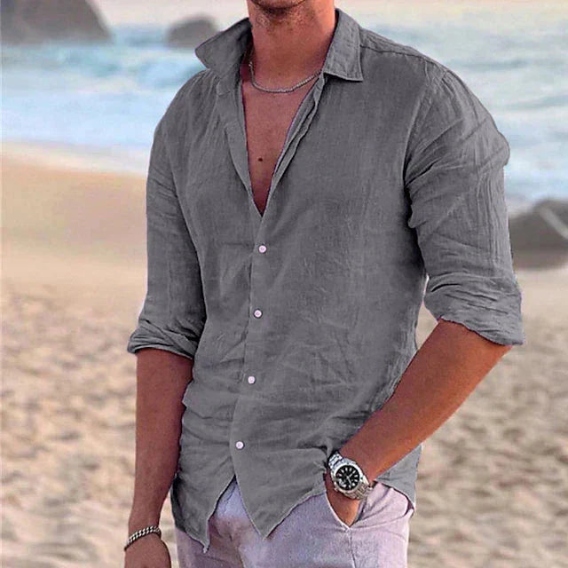 Lightweight Mens Summer Linen Blend Shirt