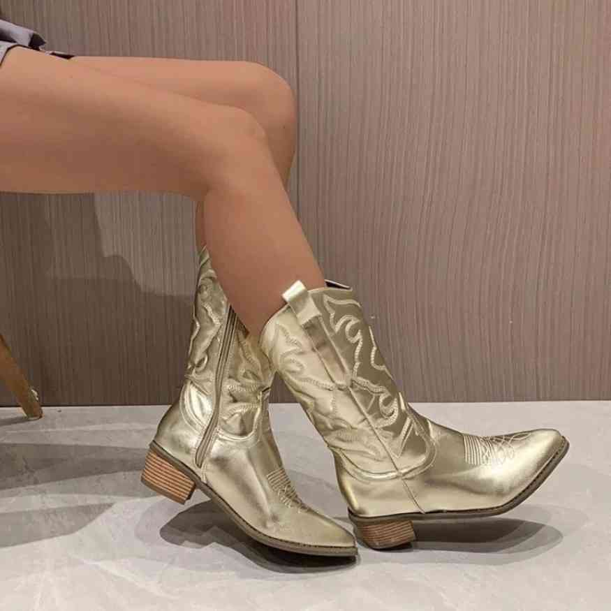 Classic Western Ankle Cowboy Boots