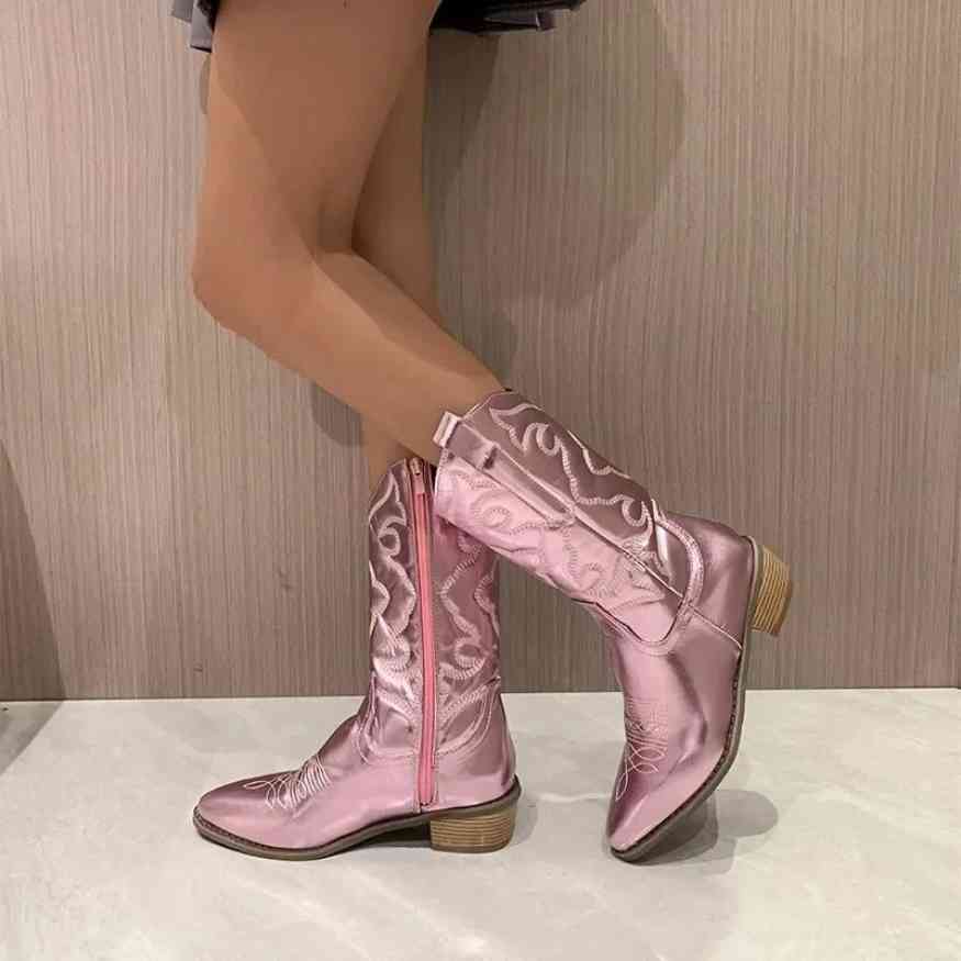 Classic Western Ankle Cowboy Boots
