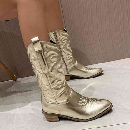 Classic Western Ankle Cowboy Boots