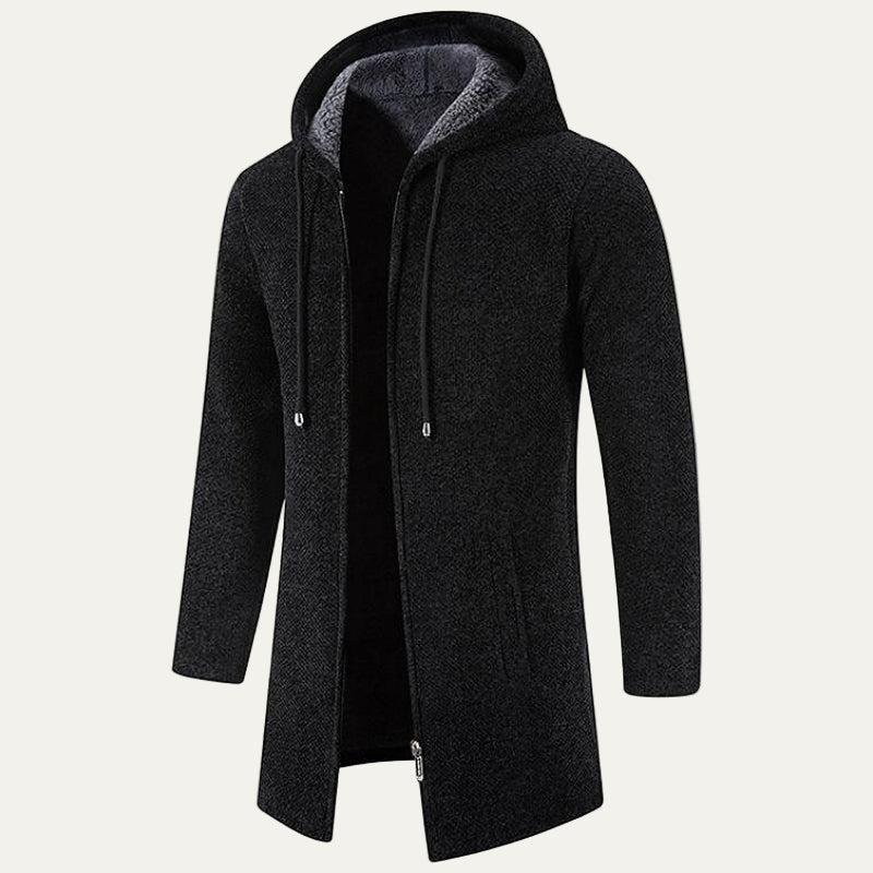 Warm Thick Hooded Zipper Cardigan Jacket - OutfitLondon