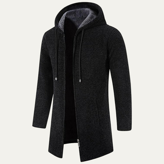 Warm Thick Hooded Zipper Cardigan Jacket - OutfitLondon