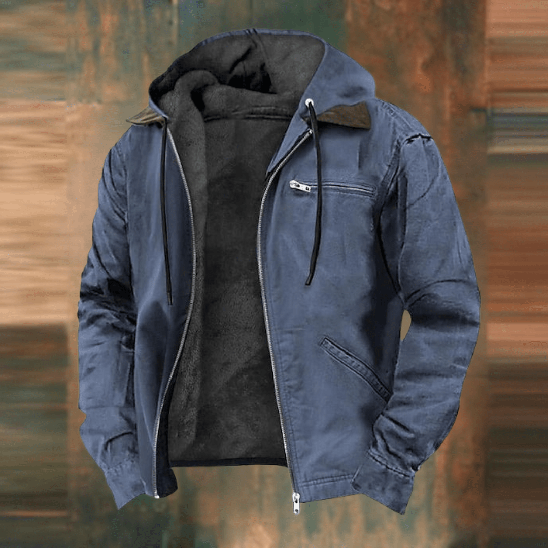 Insulated Water Resistant Mens Zipper Coat with Pockets
