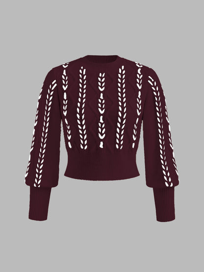 Miranda | Cinched Waist Contrast Binding Sweater