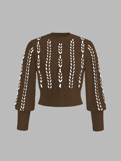 Miranda | Cinched Waist Contrast Binding Sweater