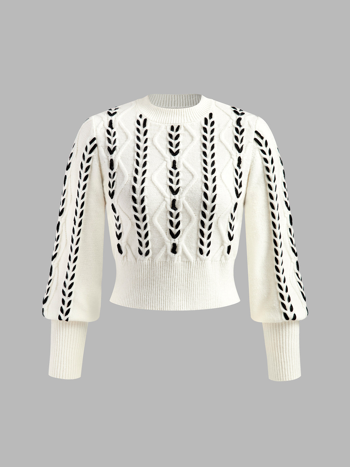 Fitted Women's Sweater with Contrast Trim - OutfitLondon