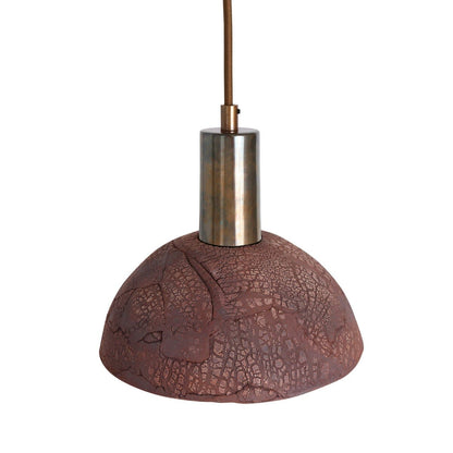 Small Red Metal Pendant Lamp, 20cm