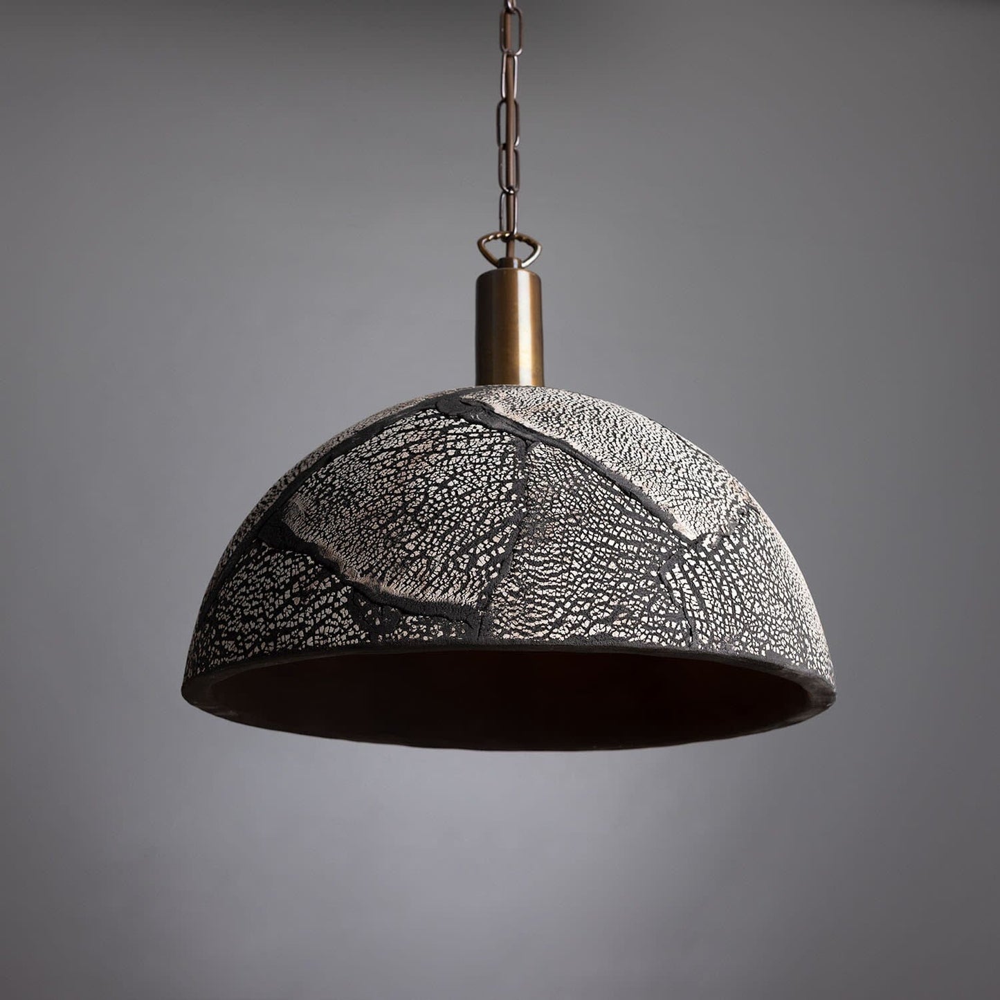 Rustic Clay Dome Pendant Light, 37cm