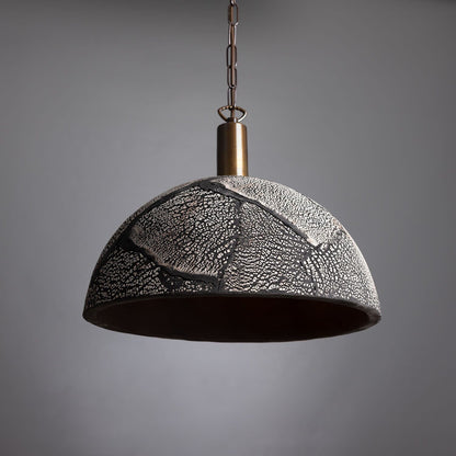 Rustic Clay Dome Pendant Light, 37cm