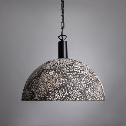 Rustic Clay Dome Pendant Light, 37cm