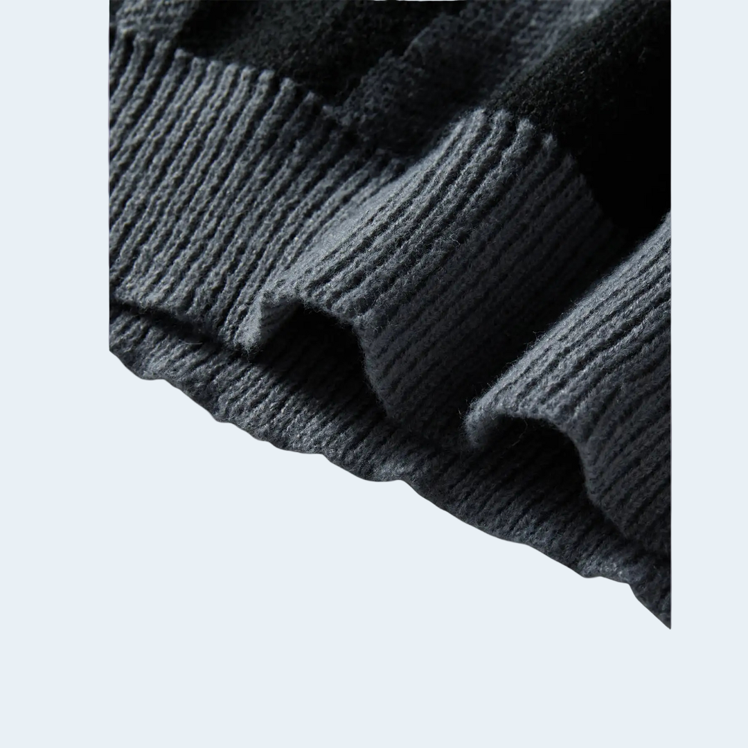 Trendy Geometric Knit Crew Sweater