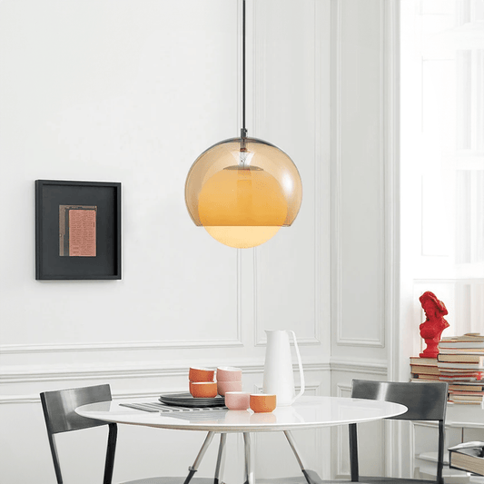 Delicate Glass Drop Light With Creamy Shade - OutfitLondon