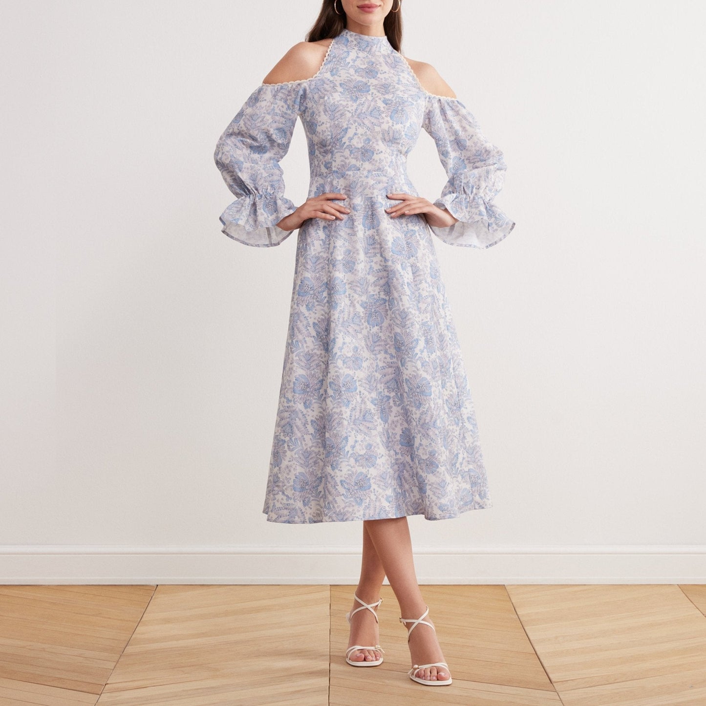 Elegant Off Shoulder Midi Dress for Special Occasions - OutfitLondon