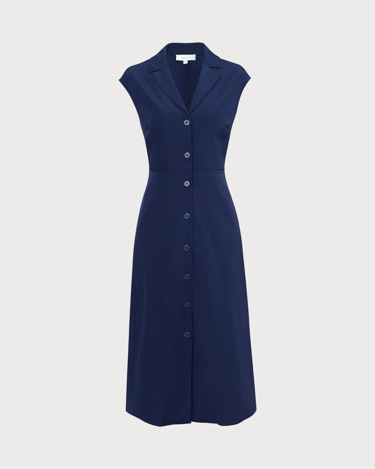 Moira | Regular Fit V Neck Button Cap Sleeve Summer Dress