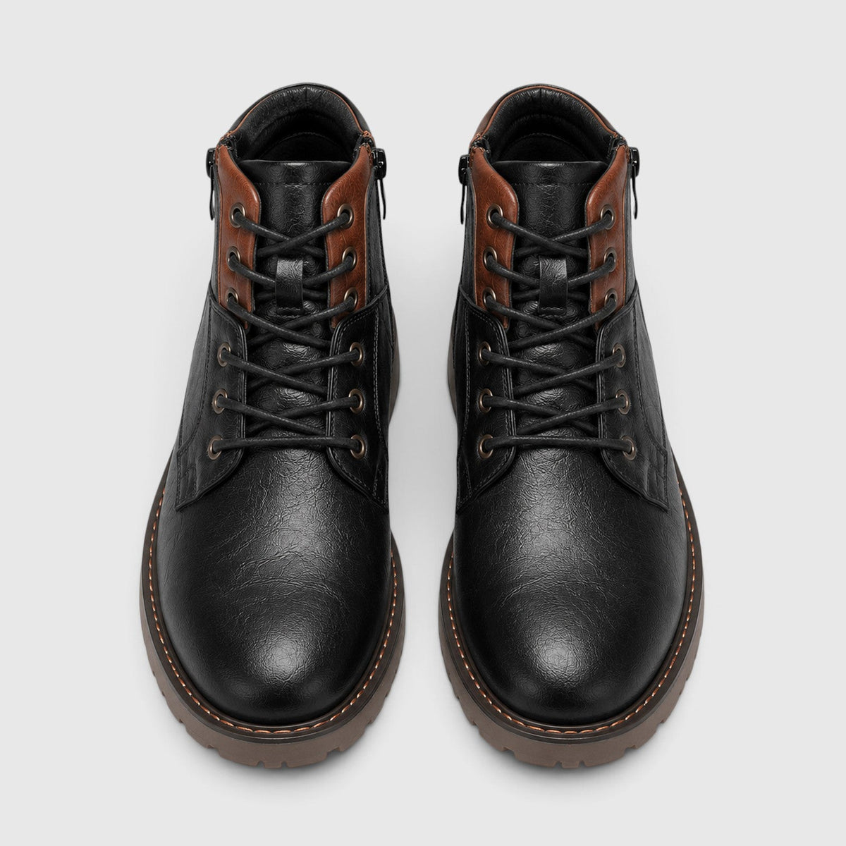 Men's Classic Leather Ankle Boots with Side Zip