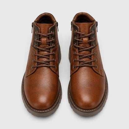 Men's Classic Leather Ankle Boots with Side Zip