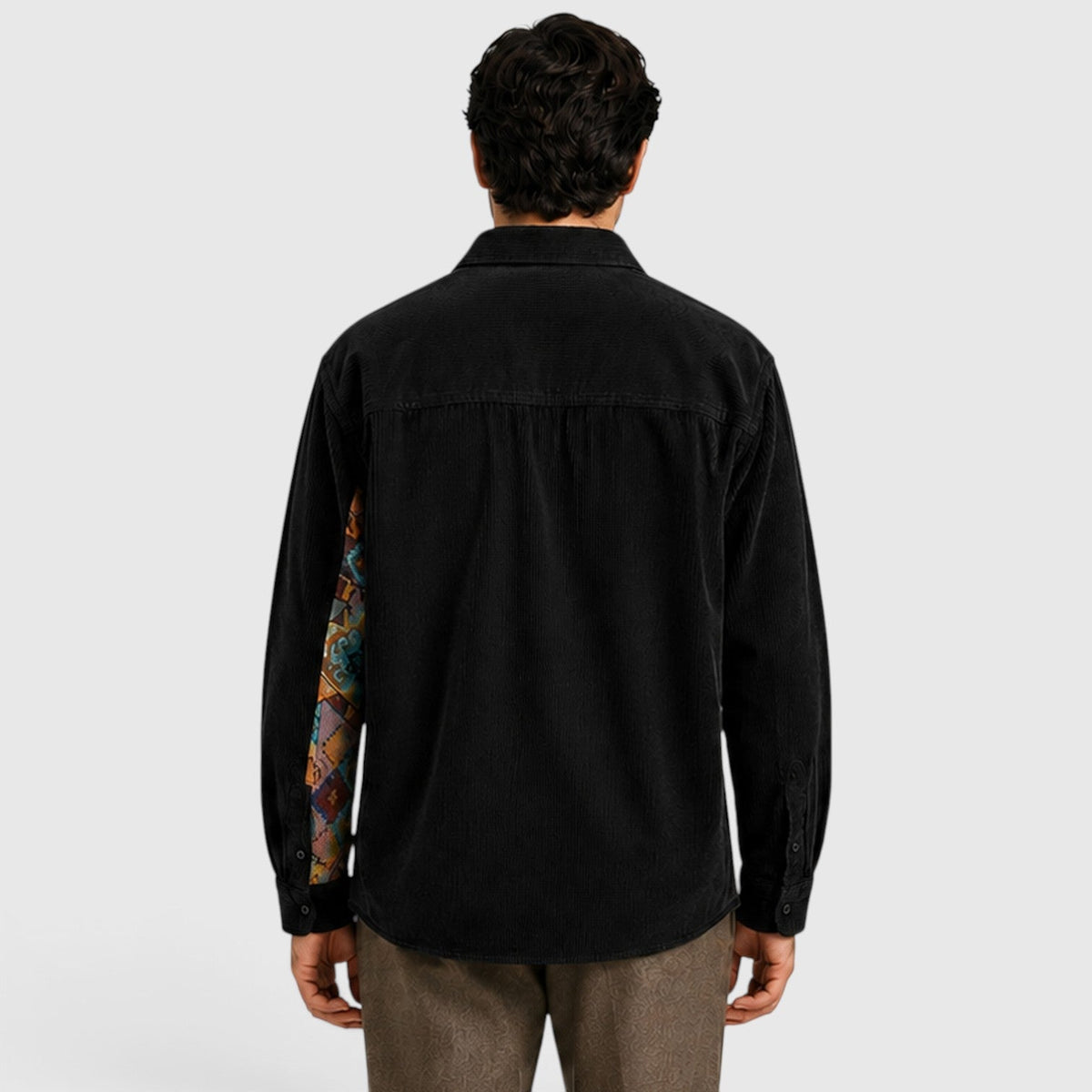 Men's Casual Corduroy Long Sleeve Overshirt Relaxed Fit