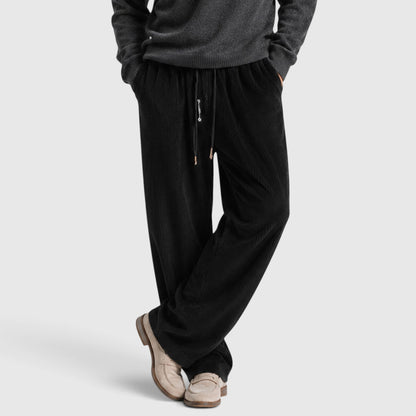 Men's Casual Corduroy Wide Leg Sweatpants Relaxed Fit