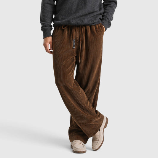 Men's Casual Corduroy Wide Leg Sweatpants Relaxed Fit