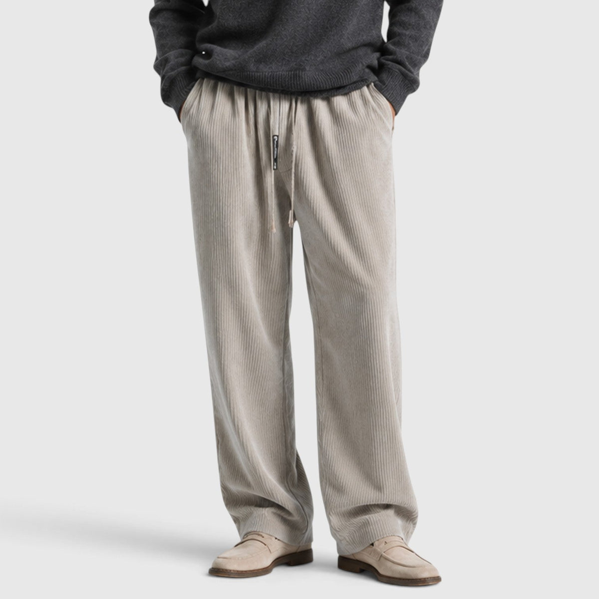 Men's Casual Corduroy Wide Leg Sweatpants Relaxed Fit