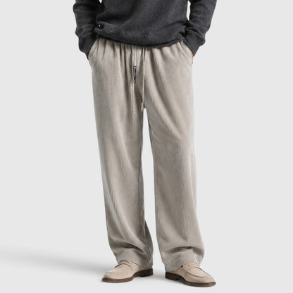 Men's Casual Corduroy Wide Leg Sweatpants Relaxed Fit