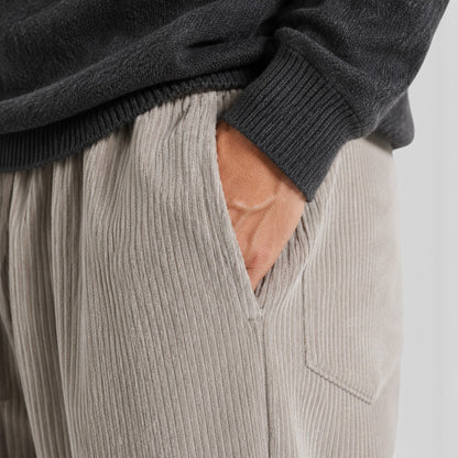 Men's Casual Corduroy Wide Leg Sweatpants Relaxed Fit