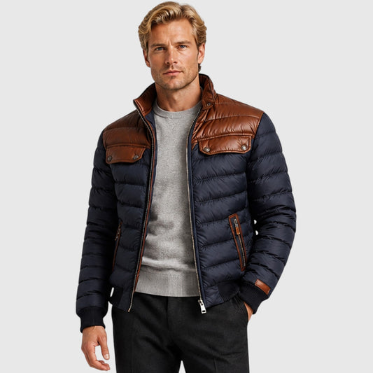Men's Casual Cotton Blend Fleece-Lined Jacket