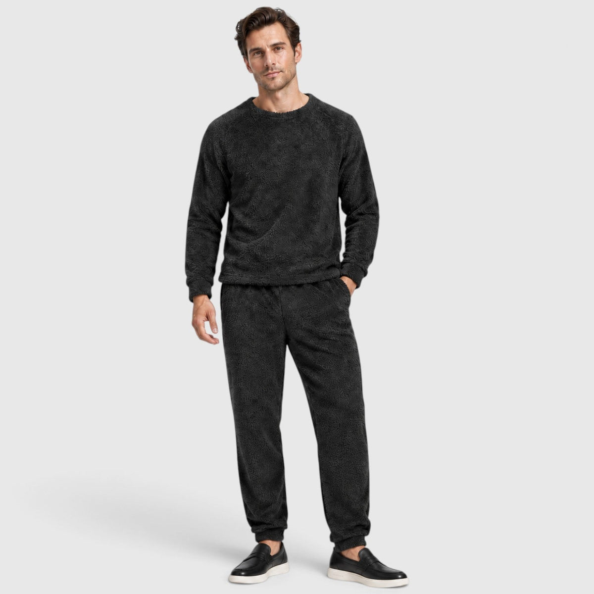 Men's Casual Soft Fleece Jumper and Trousers Loungewear Set
