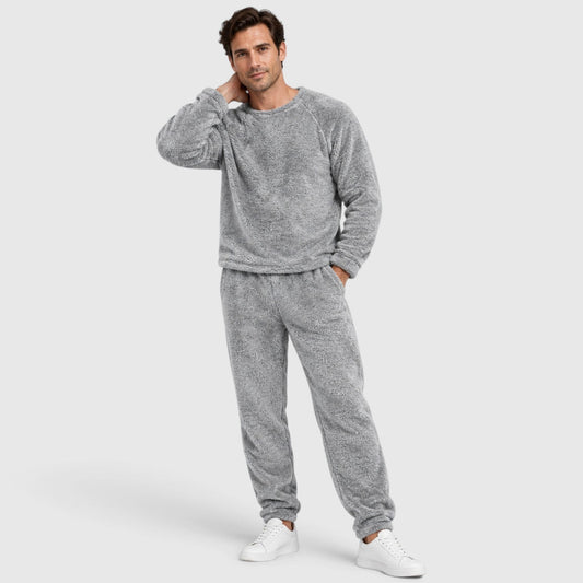 Men's Casual Soft Fleece Jumper and Trousers Loungewear Set