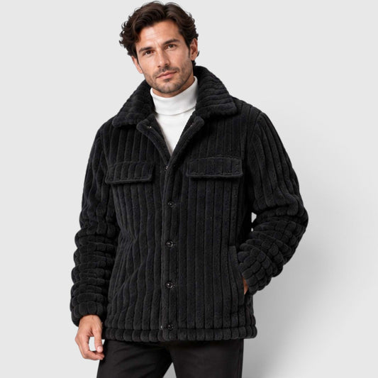 Men's Casual Fleece Button-Up Shirt Jacket