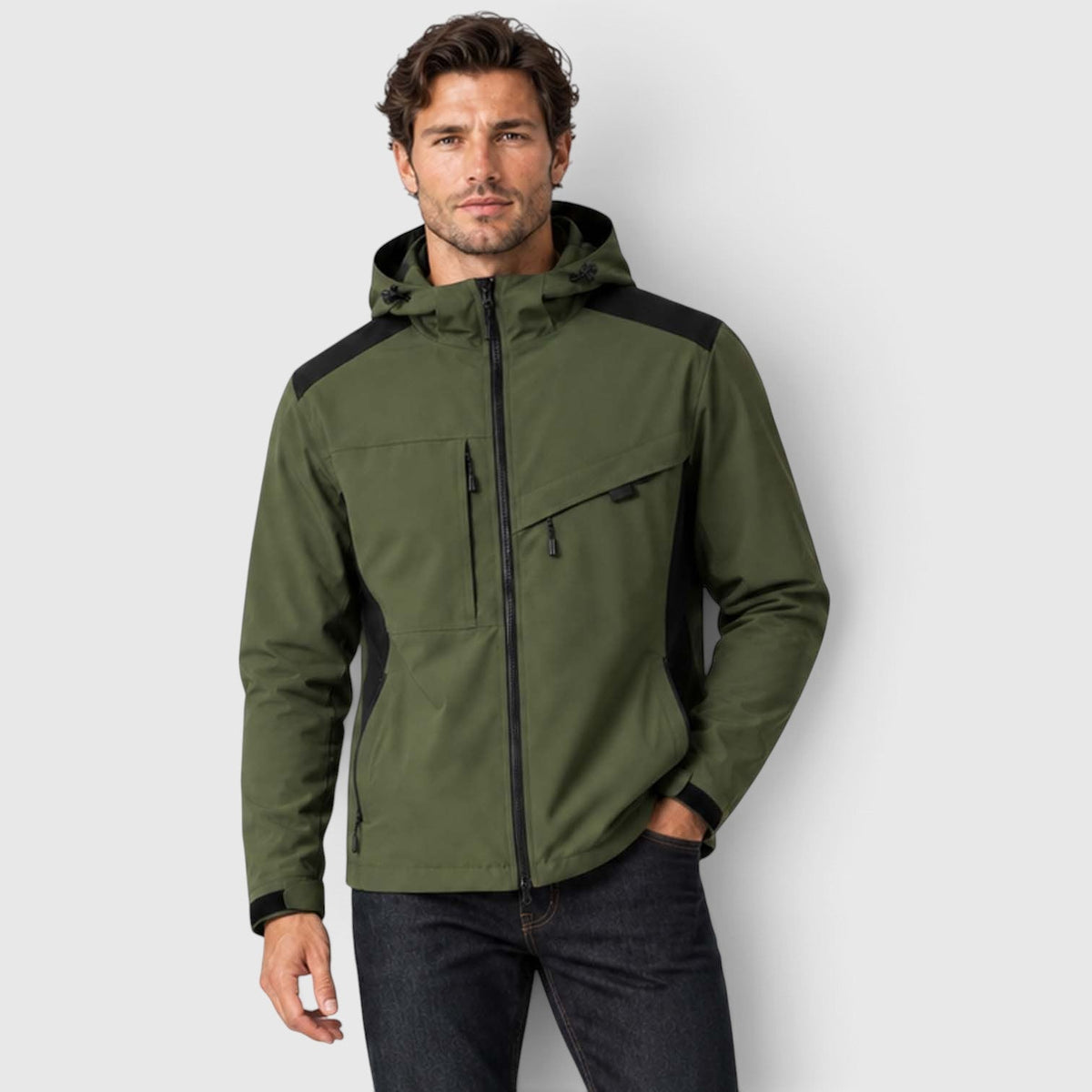 Men's Lightweight Hooded Wind-Resistant Outdoor Jacket