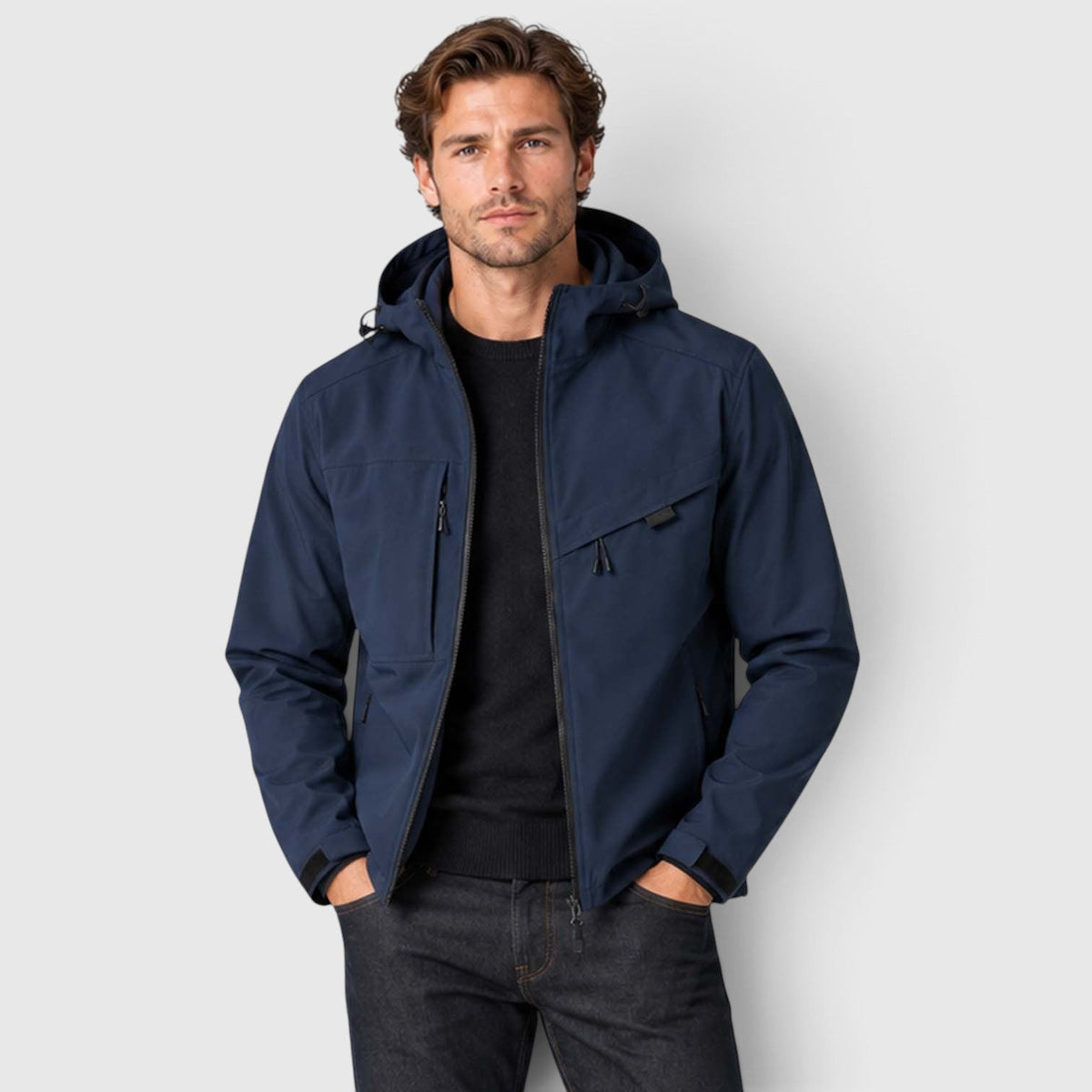 Men's Lightweight Hooded Wind-Resistant Outdoor Jacket