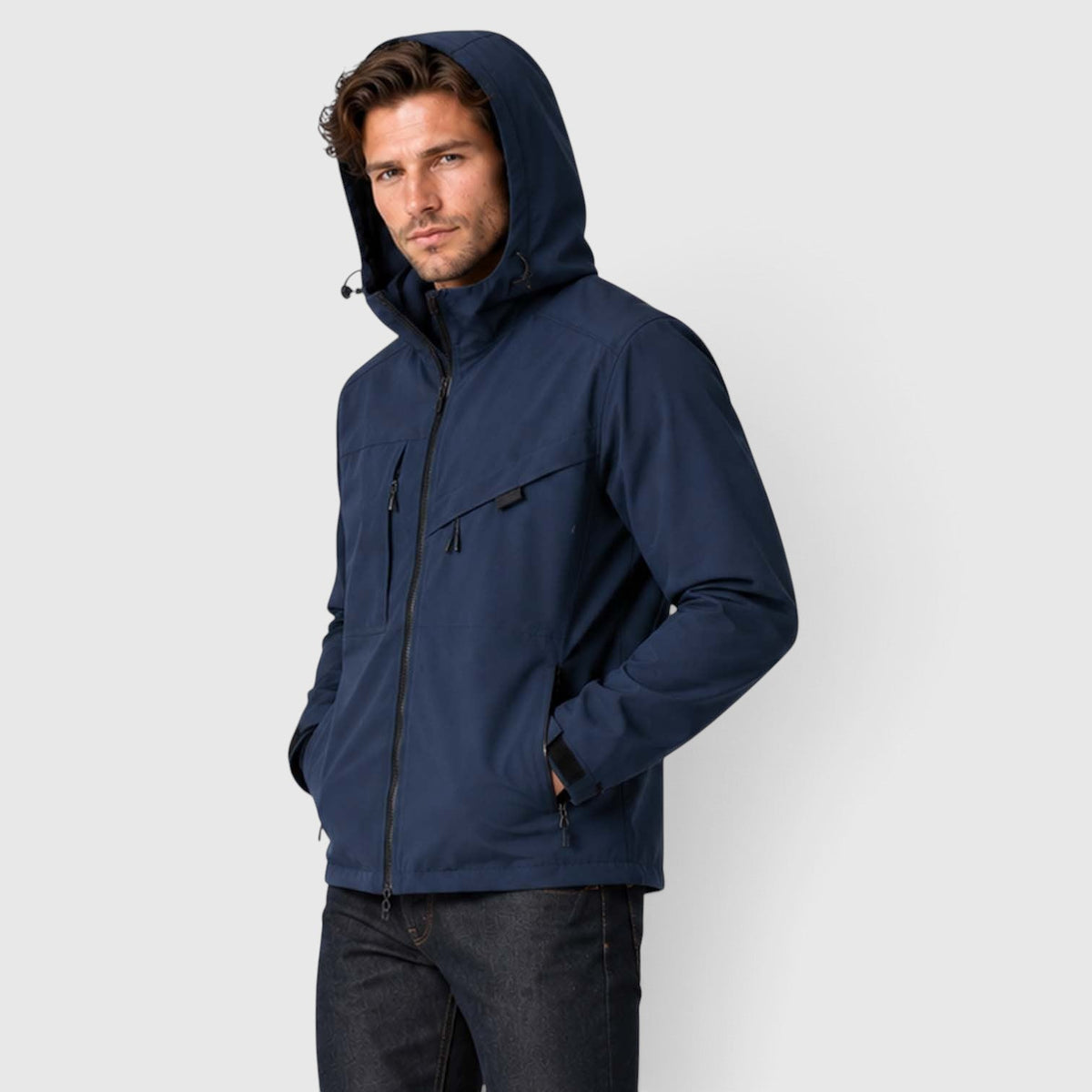 Men's Lightweight Hooded Wind-Resistant Outdoor Jacket