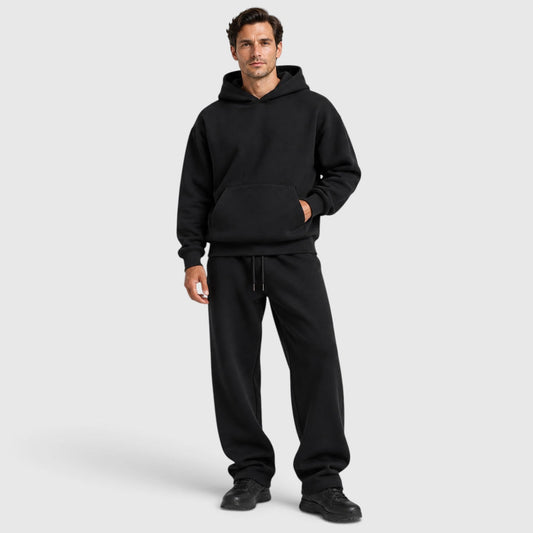 Men's Casual Cotton Blend Hoodie and Jogger Lounge Set