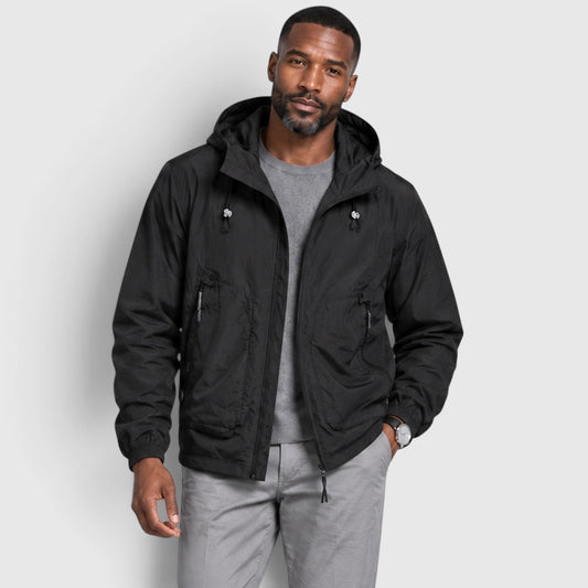 Men's Lightweight Breathable Hooded Outdoor Jacket with Zip-Up